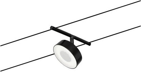 Paulmann WS DC Circle Niedervolt-Seilsystem-Leuchte in Schwarz Matt und Chrom, runde Metallleuchte für Schienensysteme - Bild 1