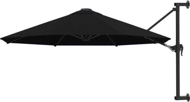 vidaXL Sonnenschirm zur Wandmontage mit Metall-Mast in Schwarz, Höhe: 300 cm - Bild 1