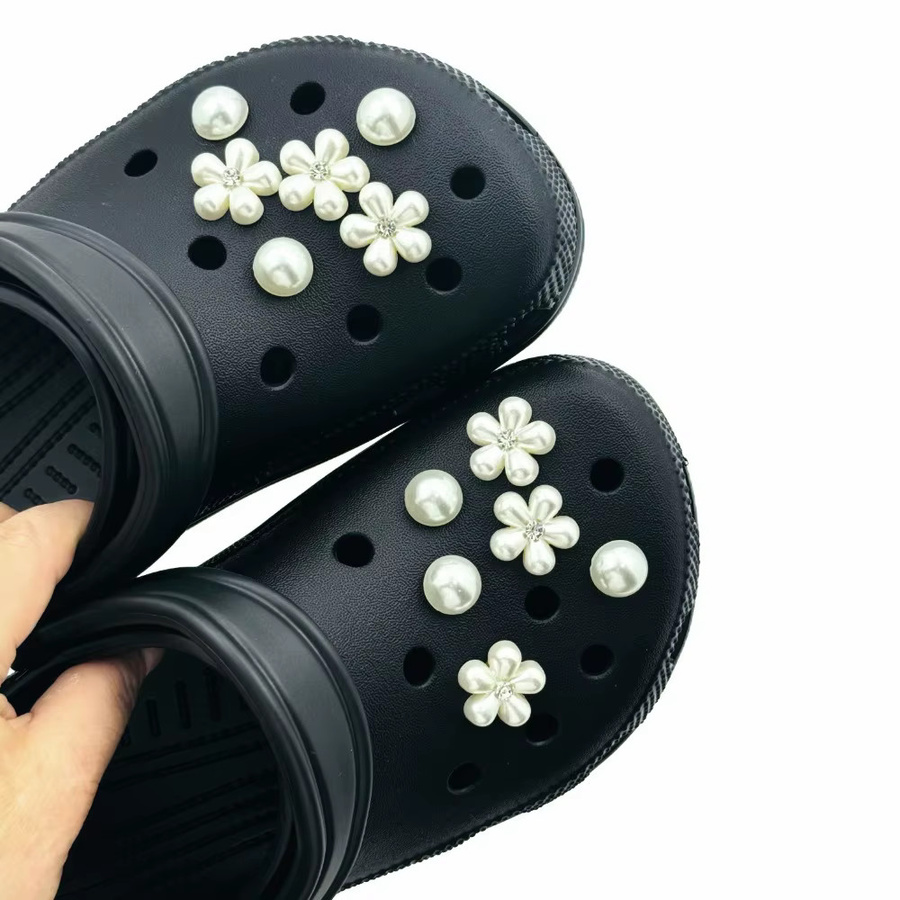 FHLDING Schuh Charm, Perle, Blume, Weiß, Damen - Bild 3