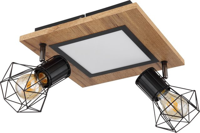 Deckenleuchte PRISKA von GLOBO Lighting in Schwarz Matt mit verstellbarem Metallgeflecht und MDF Holzoptik dunkel - Bild 1