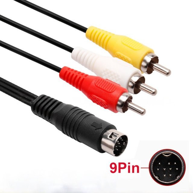 OULLX AV-Kabel für SEGA Genesis II III und Mega Drive, 3 RCA auf 9-polig, Länge: 1,8 m, Multicolor - Bild 1