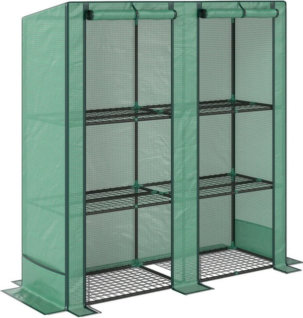 Furnicato Mini Gewächshaus mit 3 Ebenen in Grün, B/T/H: 144 x 48 x 152 cm - Bild 1