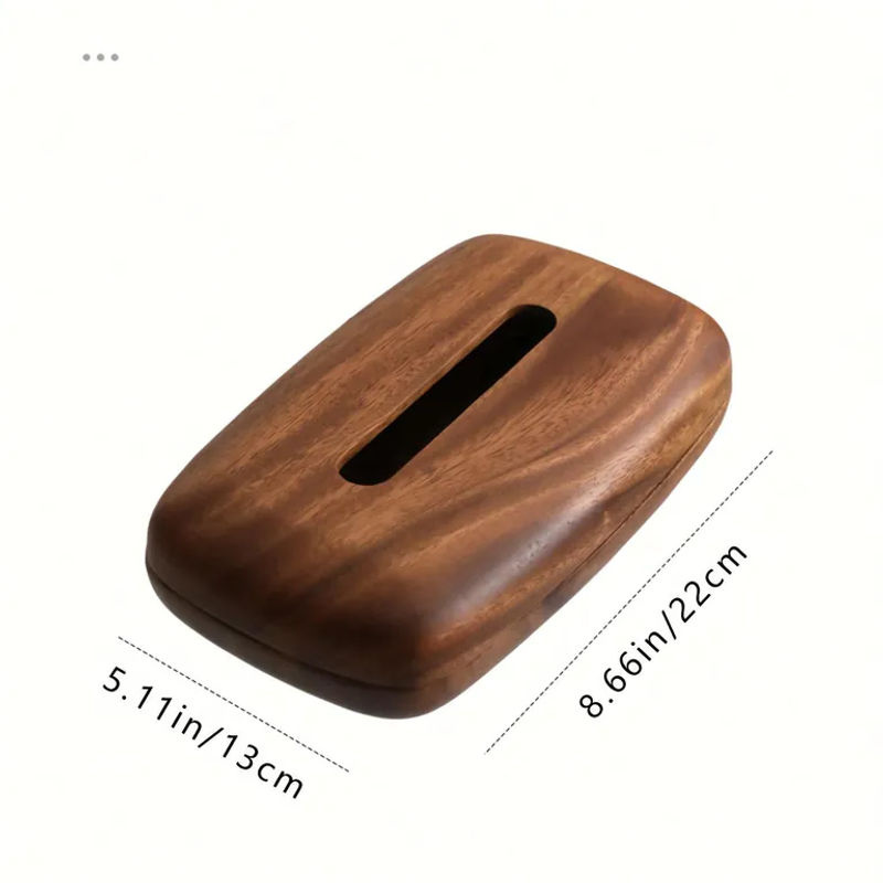 LEEAN Taschentuchboxhalter aus Walnussholz in Braun mit minimalistischem rechteckigem Design - Bild 5