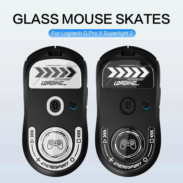 Glas-Mausfüße für Logitech G Pro X Superlight 2, abgerundete Skates in Schwarz - Bild 1