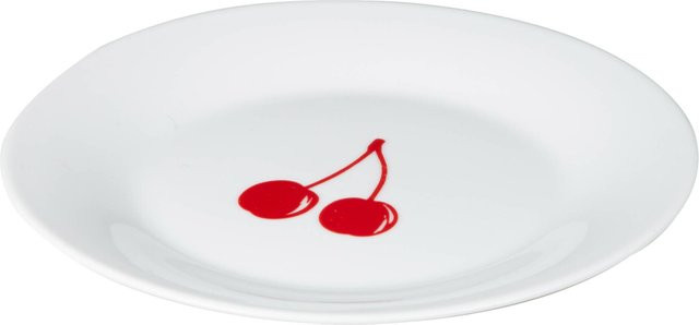 Benetton Dessertteller Fruits aus Porzellan in Weiß und Rot, Durchmesser: 20 cm - Bild 1