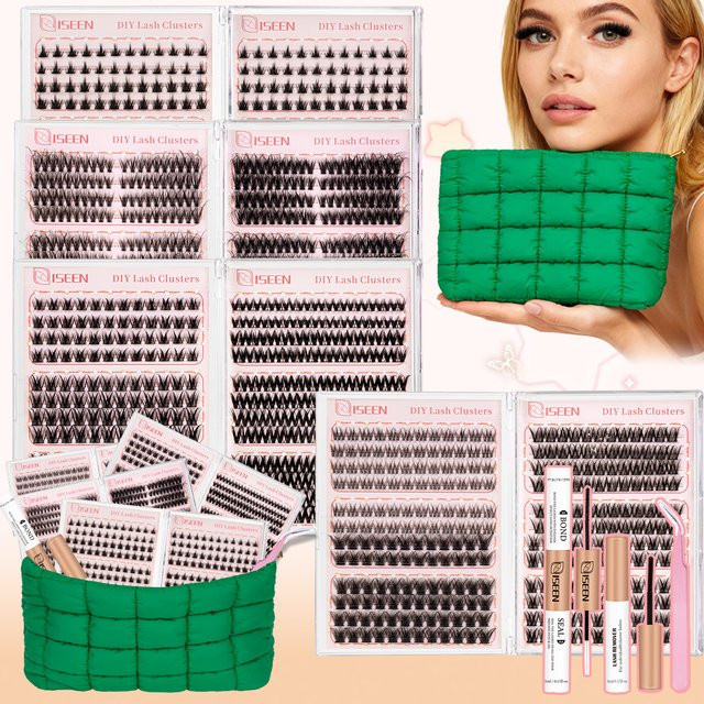 ISEEN Wimpern-Cluster-Set, Wispy Lash Cluster, C-Curl, Unisex - Bild 1