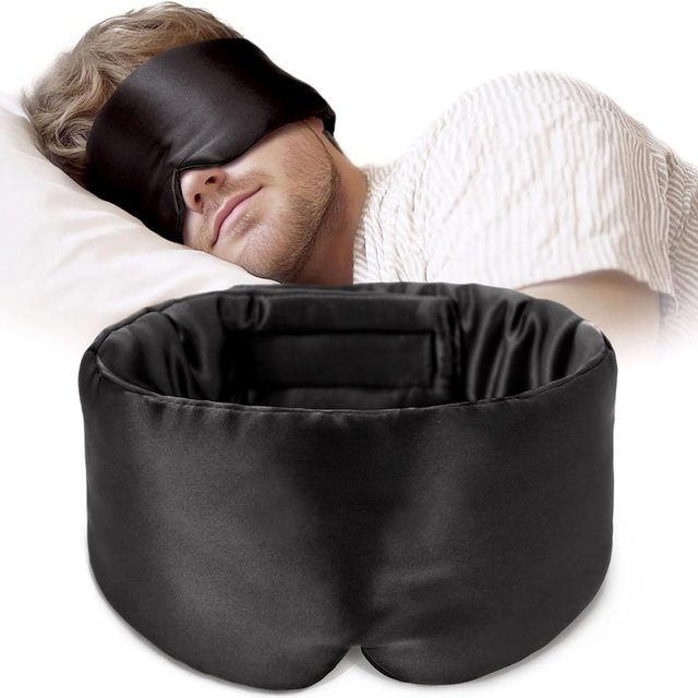 Schlafmaske aus 100 % Maulbeerseide, Augenklappe, Unisex - Bild 1