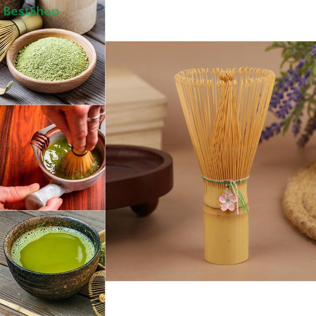HNKMP Matcha Chasen Bambus Schneebesen mit Kirschblüten-Anhänger in Beige - Bild 1