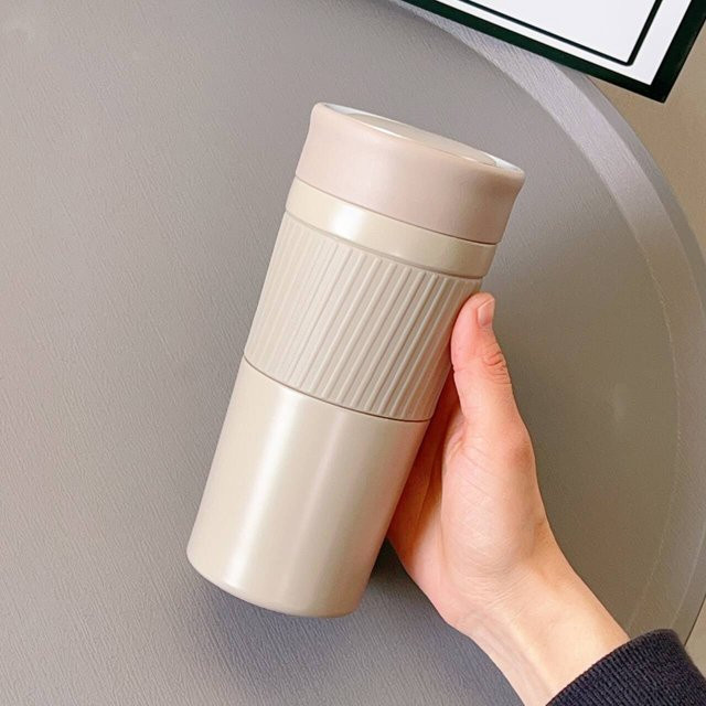 Yiran Furniture Thermobecher für Damen mit Tee-Fach aus Edelstahl, 420 ml - Bild 1
