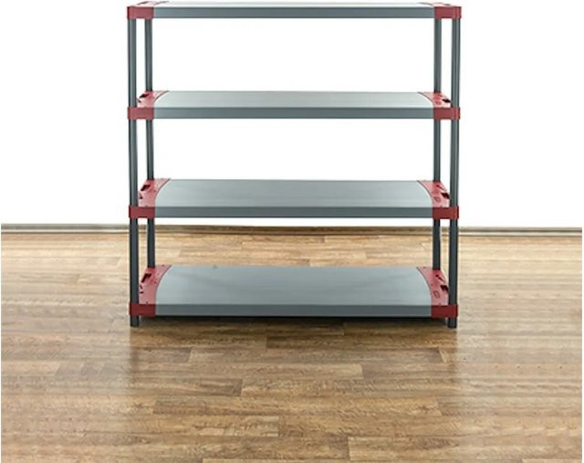 PROREGAL Kunststoffregal Big Grey Bear Low in Grau/Rot, H x B x T: 138 x 150 x 46 cm - Bild 1