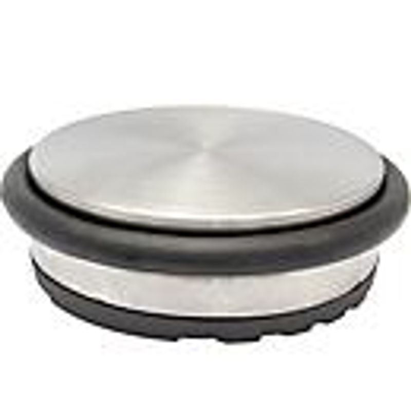 Wagner Boden-Türstopper Big Disk Edelstahl-Optik in edelstahlsilber/schwarz, Durchmesser: 10 cm - Bild 3