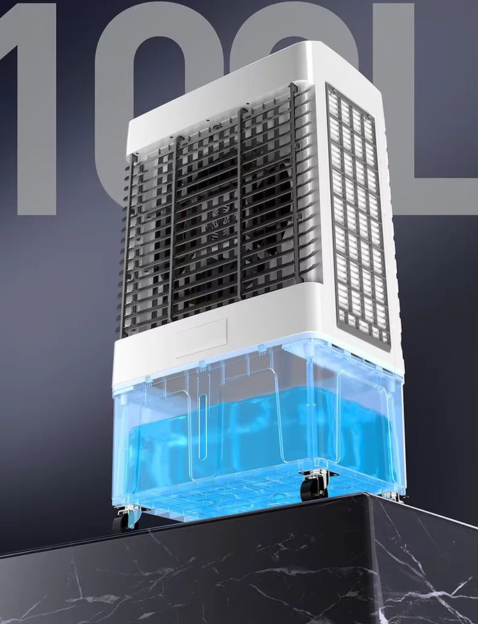 HAOYUNMA Mobiler Industrie-Luftventilator mit Wasserkühlung, Kommerzieller Klimaanlagenventilator, Weiß - Bild 6