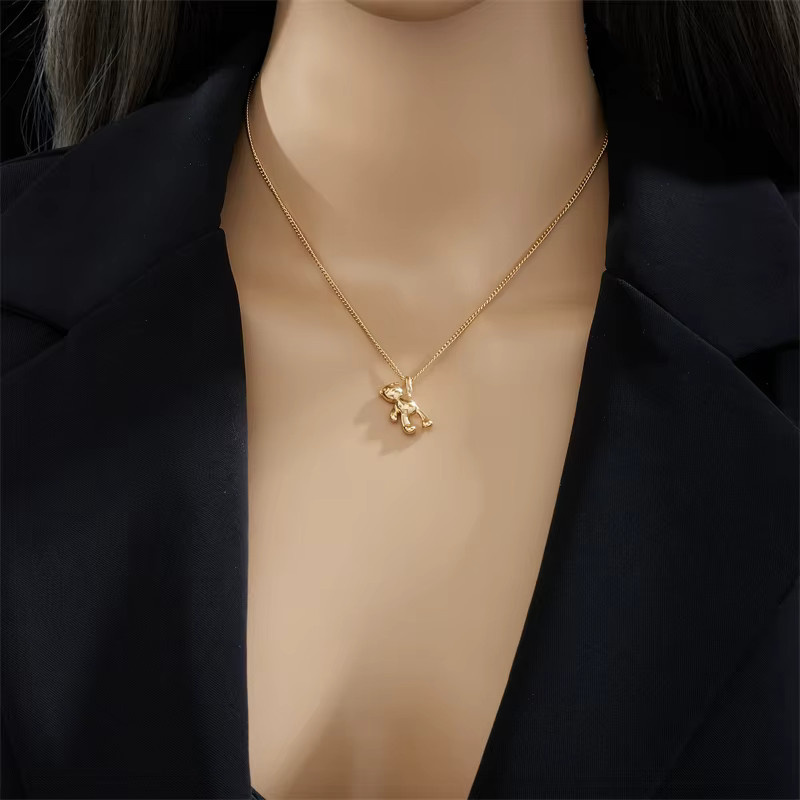 XIYANIKE Halskette, Bär Anhänger, Edelstahl, Gold, Damen - Bild 3