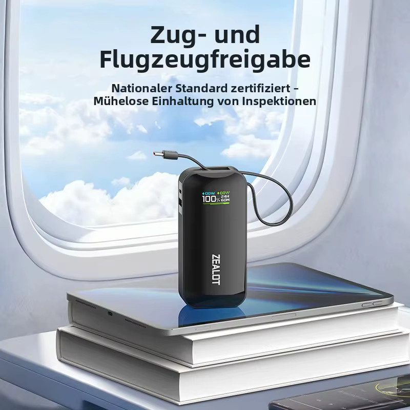 ZEALOT Y5200 Powerbank mit Farbdisplay, 10000mAh, 22,5W Schnellladegerät, Schwarz - Bild 5