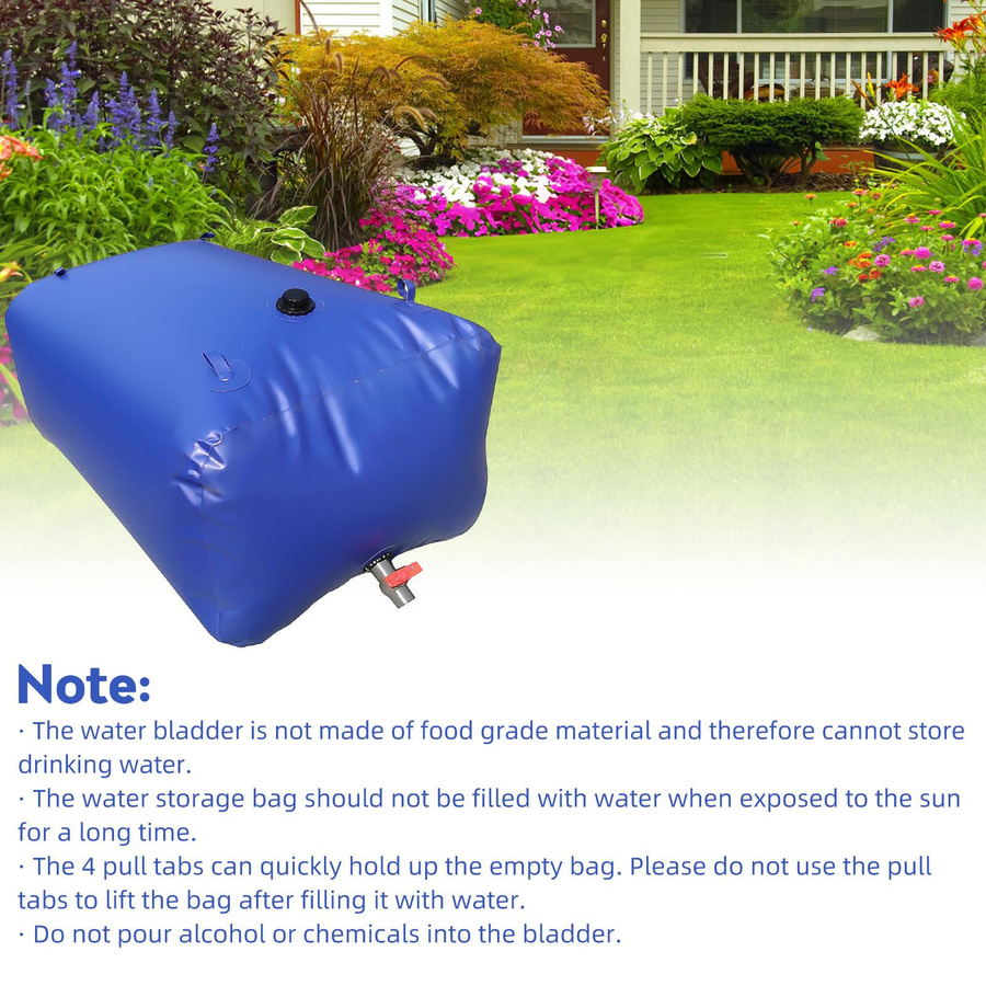 Aimo Wasserspeicherblase in Blau, faltbarer tragbarer Wassertank aus PVC mit 400 l Kapazität für Camping und Garten - Bild 3