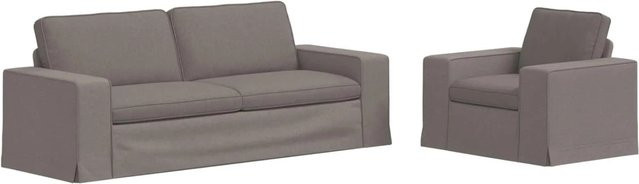 vidaXL Sofa Set 2-teilig modern in Taupe mit Stoffbezug und Metallrahmen B/T/H: 222 x 80 x 82 cm und 103 x 80 x 82 cm - Bild 1
