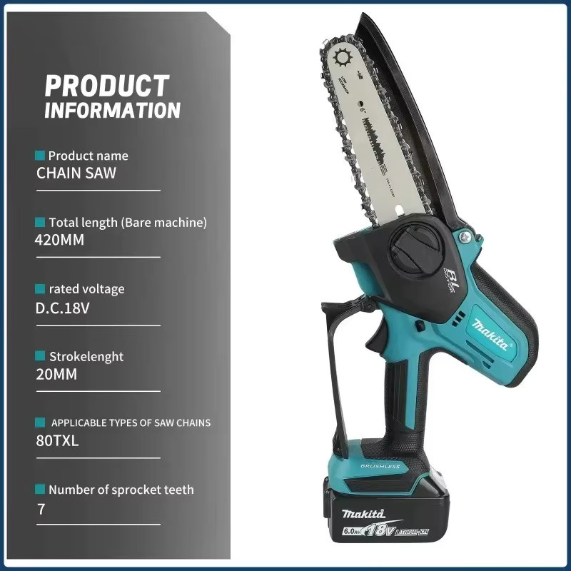 Makita Akku-Kettensäge 6 Zoll in Schwarz für 18V-Akkus - Bild 4