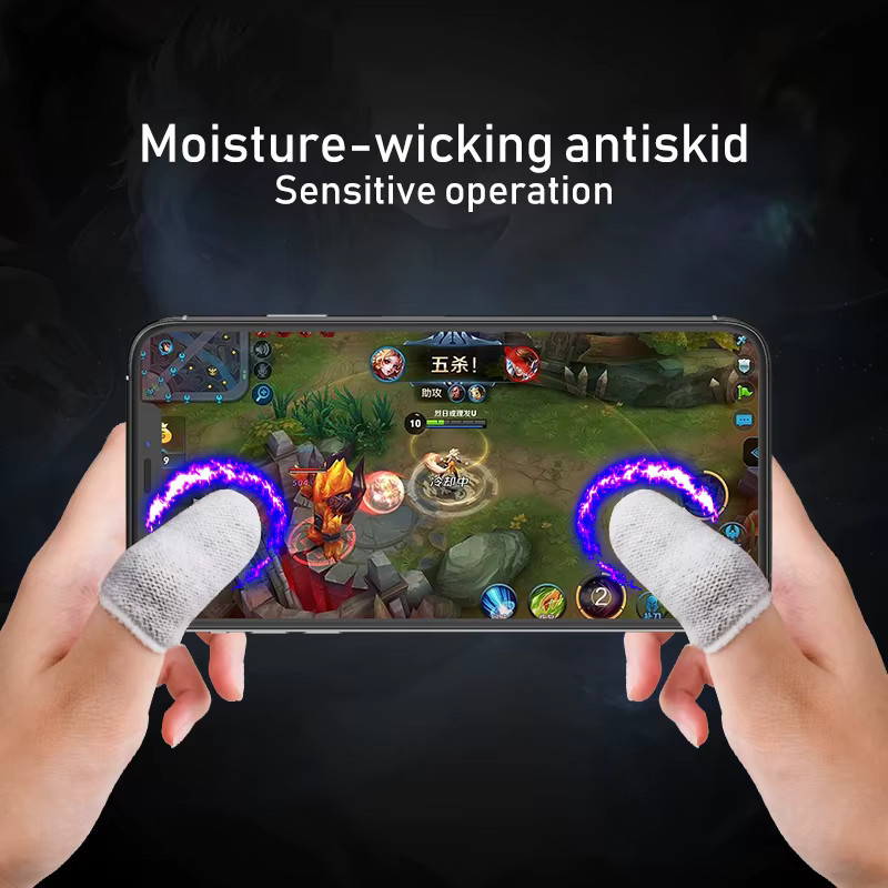 DATA FROG Atmungsaktive Gaming Daumenhüllen für iPhone und Android, Schweißbewährte Fingerabdeckungen für Game Controller, Schwarz - Bild 4