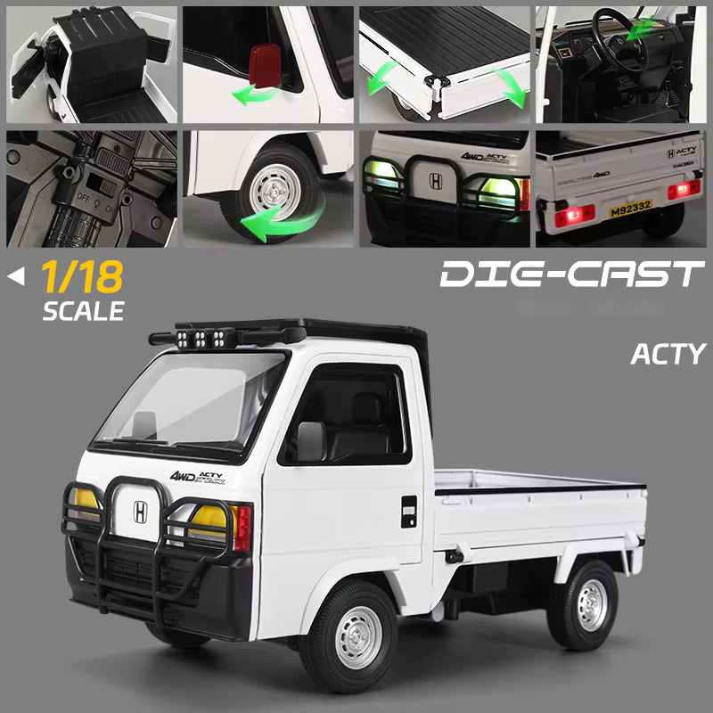 WELLY Honda ACTY Picku Automodell, 1:18, Metall, mit Licht und Sound - Bild 3