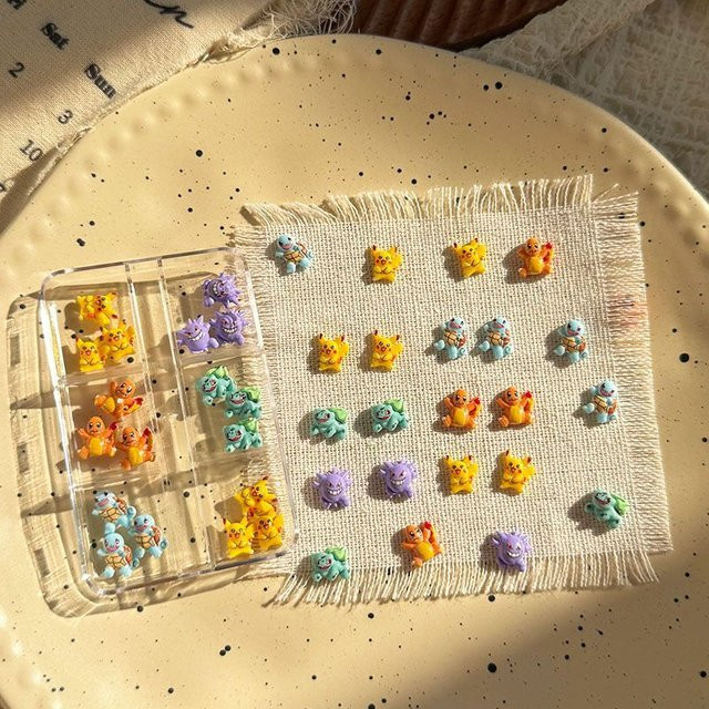 Bandai Pokémon Nageldekorationen, Squirtle und Gengar, Glänzend, Unisex - Bild 1