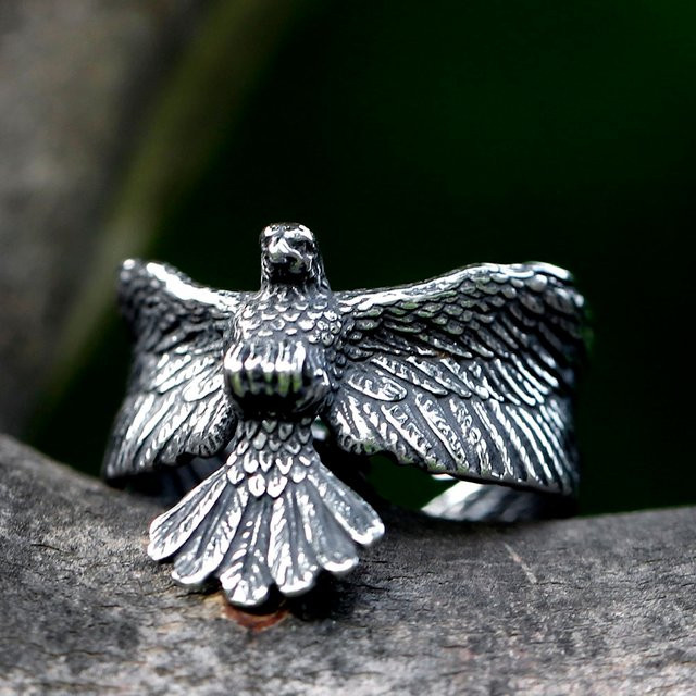 Ring Edelstahl, Vintage, Wikinger, Herren, Silber - Bild 1