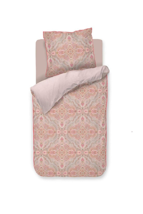 PIP Studio Perkal Bettwäsche Moon Flower Light Pink mit floralen Ornamenten, Wendeoptik, B/H: 155 x 220 cm und 80 x 80 cm - Bild 1