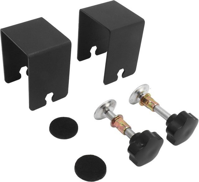 TOMTOP 2er-Set Schubladenfront-Montageklammern aus Stahl und Kunststoff in Schwarz - Bild 1