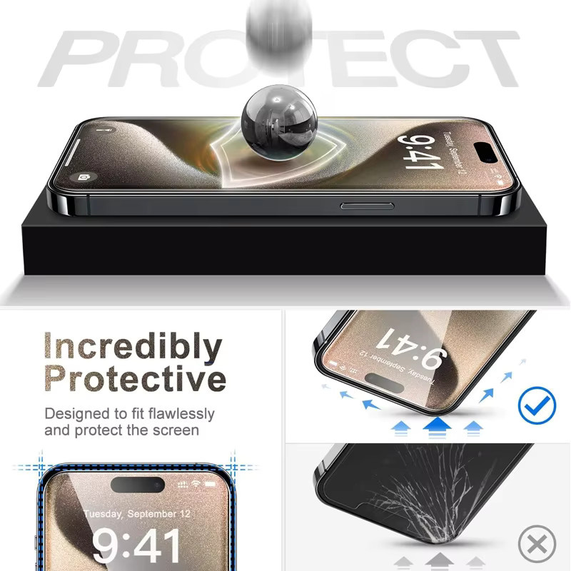 KIPNTOV Schutzset für iPhone mit 9H Glas Displayschutz und transparenter Silikonhülle - Bild 4