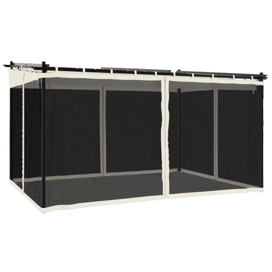 vidaXL Pavillon mit Netzwänden aus Stahl und Polyester, Beige, B/T/H: 400 x 300 x 230 cm - Bild 2