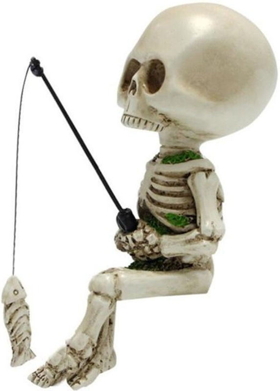 Chenxiaogang Skelett-Angelsitter-Statue aus Kunstharz in Weiß zur Dekoration für Haus und Garten - Bild 1
