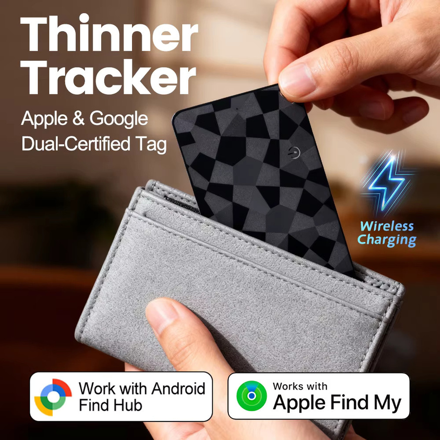 Peocke Smart Wallet Tracker in Schwarz mit globalem GPS-Dual-System für Android und iOS - Bild 2