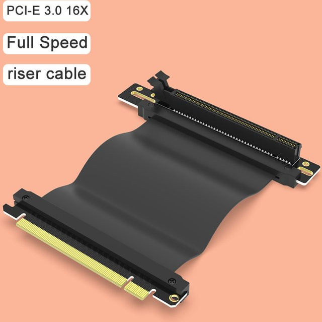 HaoYeXin PCI-E Riser-Kabel PCI Express 3.0 16X Verlängerungskabel mit 164PIN und 90 Grad Winkel in Schwarz - Bild 1