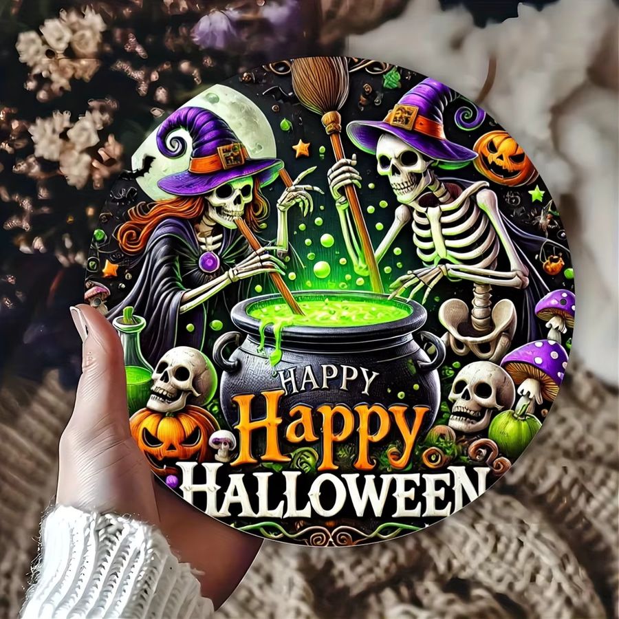 Potdemiel Happy Halloween Metallschild Wanddekoration Multicolor B/H: 20 x 20 cm - Bild 3
