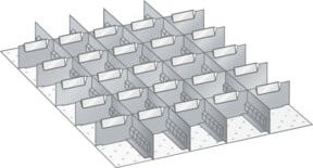 LISTA Set Schlitzwände und Trennbleche 27x36E Grau B/T/H: 45,9 x 61,2 x 5,0 cm - Bild 1