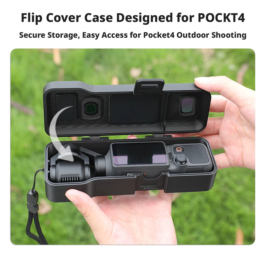 DJI OSMO Pocket 4 Zubehör Tragbare Aufbewahrungstasche in Schwarz mit Handschlaufe und Karabinerhaken - Bild 4
