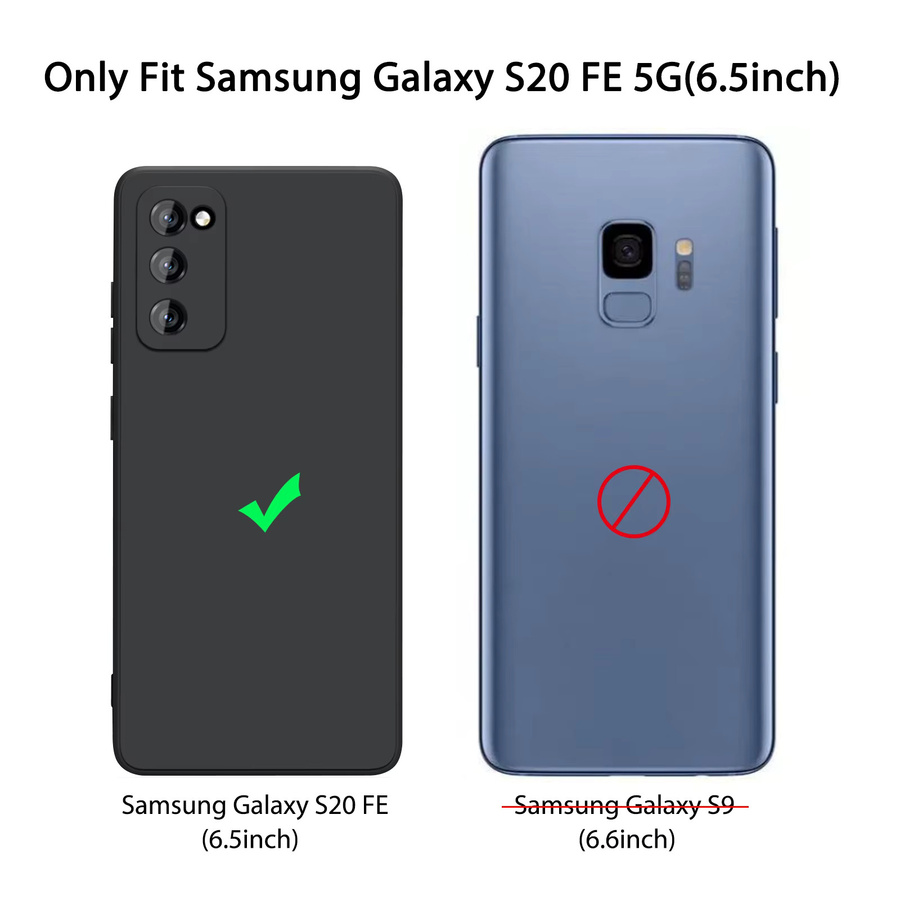 Quadratische Flüssigsilikonhülle für Samsung Galaxy S20 FE in Blau und Schwarz mit weicher Stoff-Rückseite - Bild 5