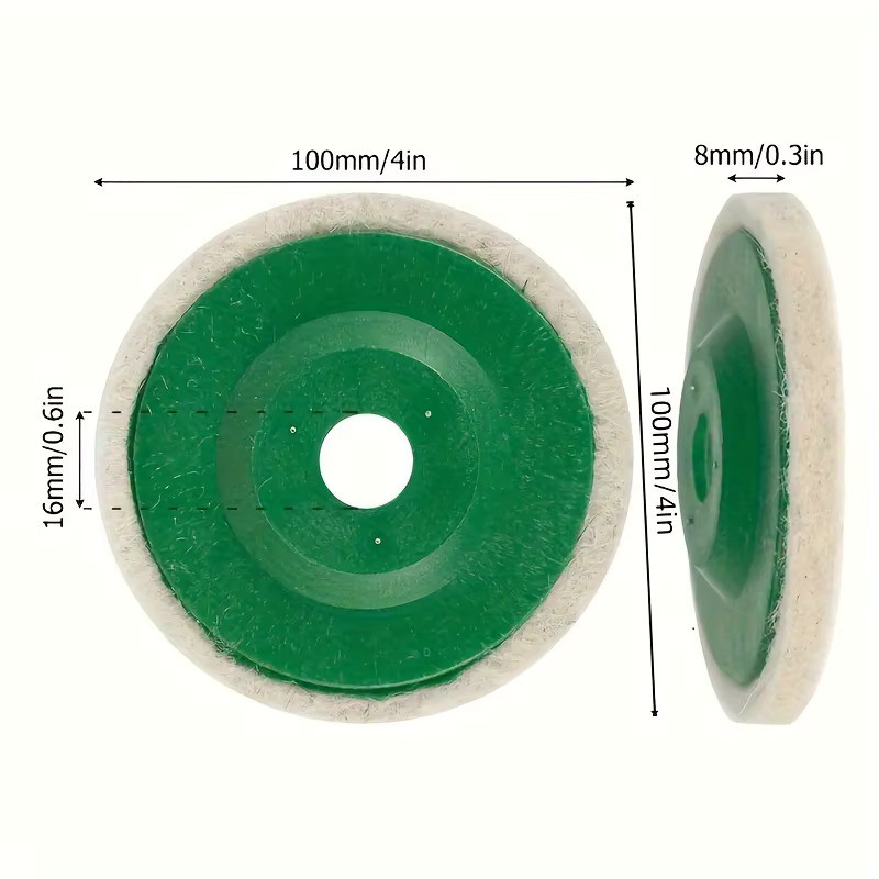 SLADE Wollfilzscheiben für Winkelschleifer zur Metallrostentfernung, Weiß, Durchmesser: 10,2 cm - Bild 2