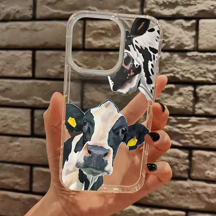 Transparente Silikon Handyhülle mit Kuhmuster für Apple iPhone Modelle (iPhone 11 bis iPhone 17 Pro Max) - Bild 5