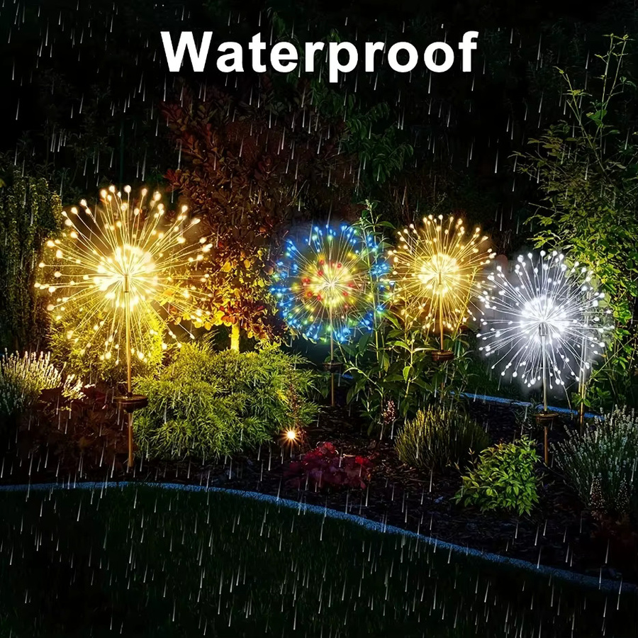 Solarbetriebene LED Löwenzahn-Feuerwerkslampe für den Garten mit 8 Modi und 90 bis 200 LEDs - Bild 3