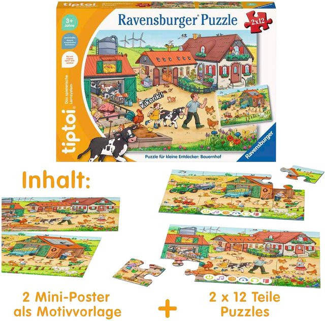 Ravensburger Tiptoi Puzzle Bauernhof, ab 3 Jahre - Bild 1