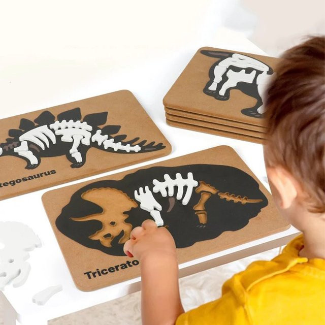 CHENJ Dinosaurier Holz Puzzle, 3D Puzzle, Tiere - Bild 1