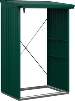 Ecostar Kaminholzregal Trend-V aus Metall in Moosgrün, B/H/T: 112,7 x 198 x 102,5 cm - Bild 2
