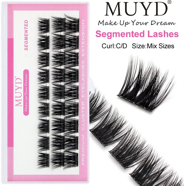 Künstliche Wimpern, 3D Fluffy Natural Segmented, Unisex - Bild 1