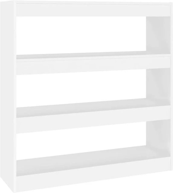 vidaXL Bücherregal/Raumteiler Weiß, B/T/H: 100 x 30 x 103 cm - Bild 1