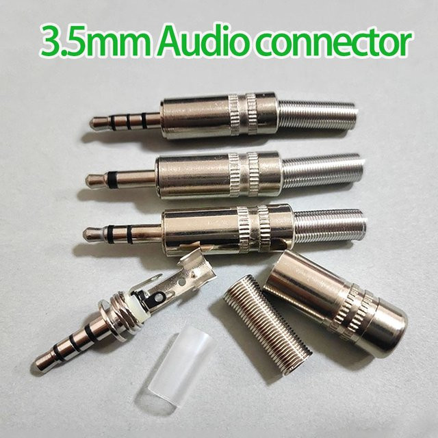 JCD Metall 3,5mm Mono-Stereo-Kopfhörerstecker in Silber, lötbarer Audio-Kabelanschluss als 2-Pol, 3-Pol oder 4-Pol Adapter - Bild 1