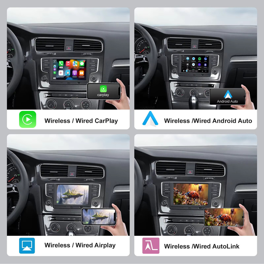 Drahtloses CarPlay und Android Auto Interface Modul für VW Volkswagen Skoda Octavia A5 Golf 7 Polo Passat B8 mit Mirror Link und MIB/MIB2 Unterstützung - Bild 4