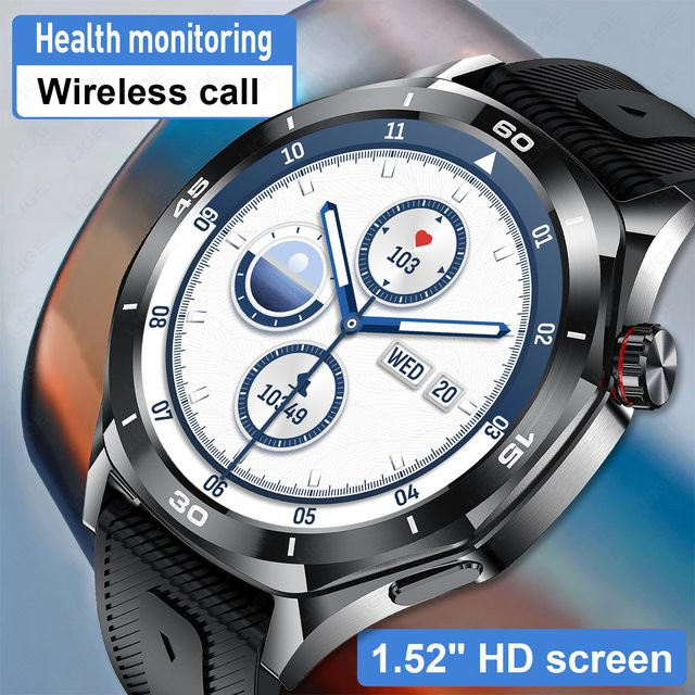LIGE Smartwatch, Herren, Schwarz, Silikon, IP67 Wasserdicht - Bild 1