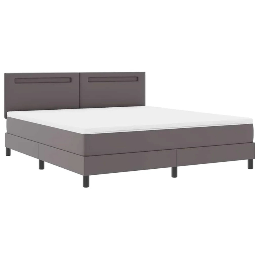 vidaXL Bettgestell mit Matratze in Grau aus Kunstleder mit Schubladen, B/T/H: 180 x 200 x 181,5 x 204 cm - Bild 2
