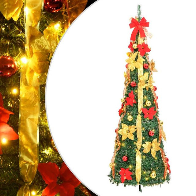 vidaXL Künstlicher Weihnachtsbaum Grün mit 50 LEDs, Höhe: 120 cm - Bild 2