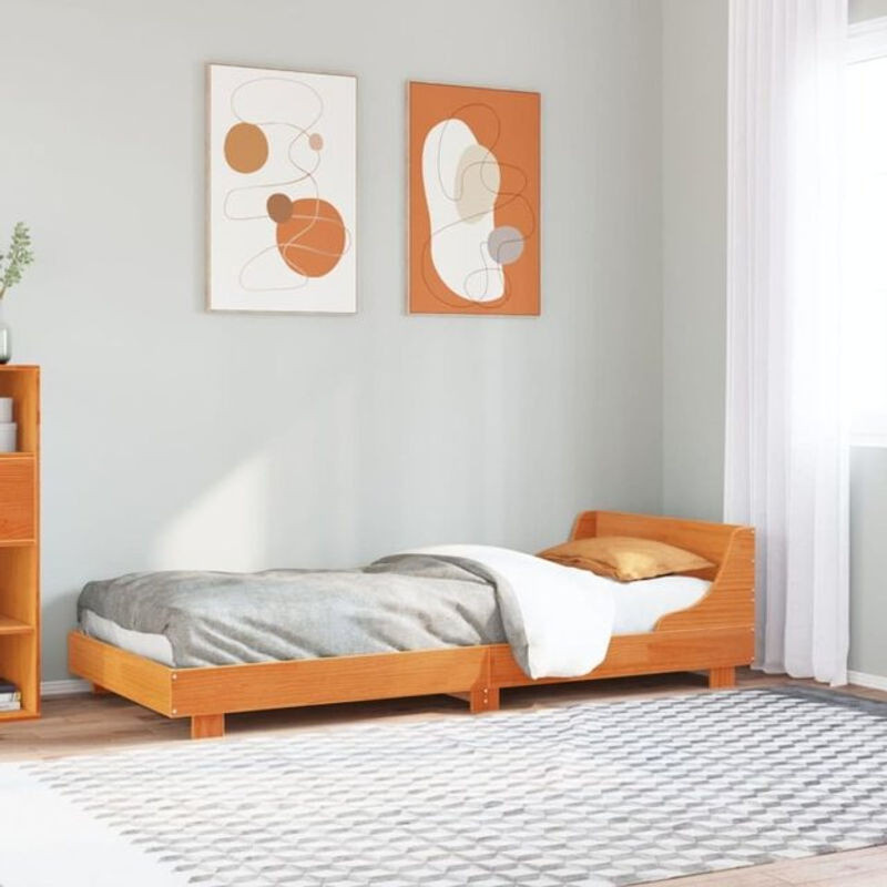 Massivholzbett Vidaxl aus Kiefer in Braun, B/T/H: 90 x 190 cm - Bild 1